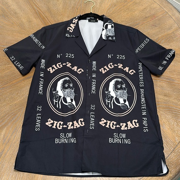 AMIRI Other - Amiri zig zag short sleeve button down shirt men’s Sz Medium